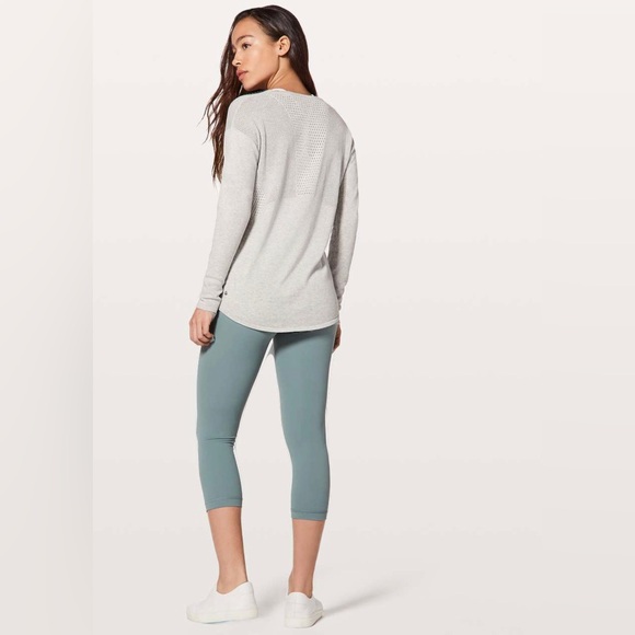 LULULEMON Cotton V Neck Still Movement Sweater Heathered Nimbus - Picture 4 of 4